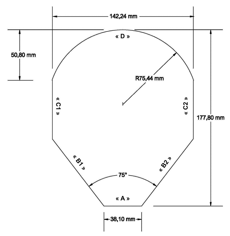 Figure &mdash; Gabarit d&rsquo;essai B - Description ci-dessous
