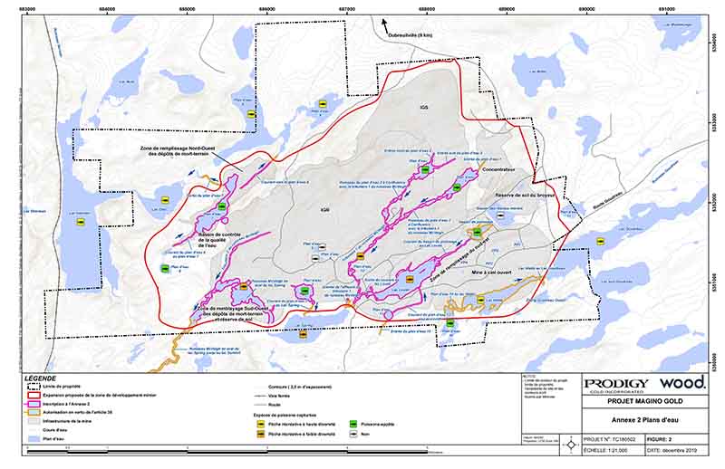 La figure 2 est une carte &agrave; l'&eacute;chelle 1&nbsp;: 21&nbsp;000 affichant l'endroit des 21 plans d'eau, ou les parties de plans d'eau, qui seront inscrits &agrave; l'annexe 2 du REMMMD. – Description ci-dessous