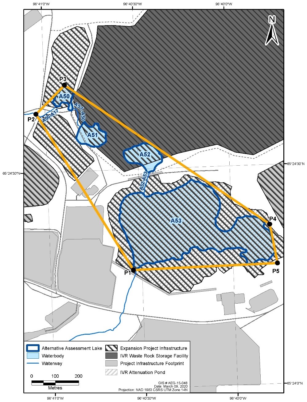 The location of the seven water bodies in Nunavut to be listed in Schedule 2 of the MDMER - Description below