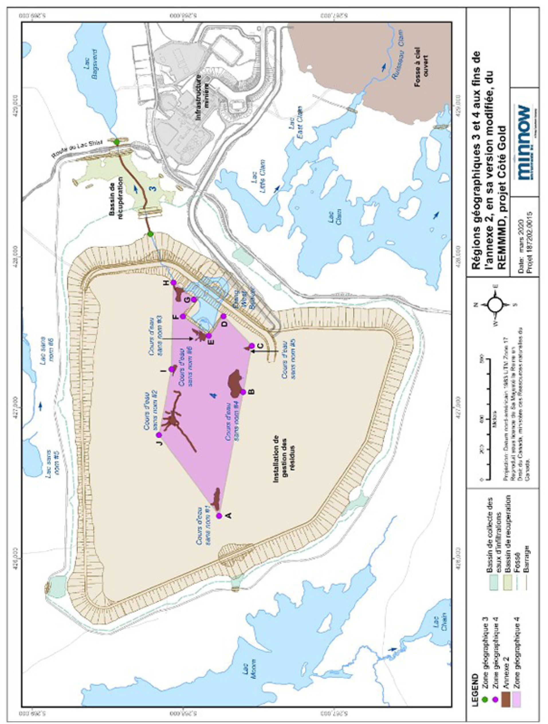 Emplacement de huit plans d’eau de l’Ontario à inscrire à l’annexe 2 du REMMMD - Description ci-dessous