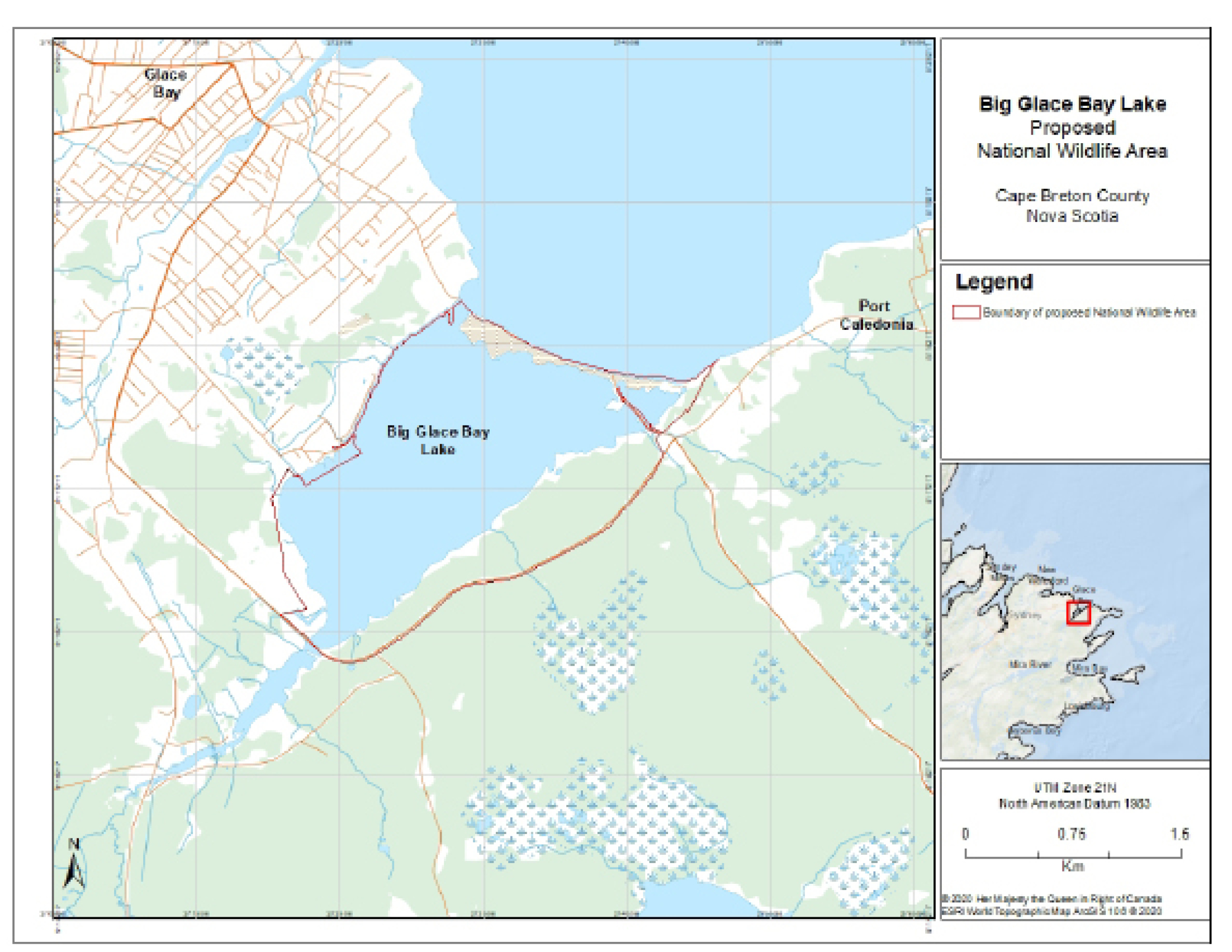 Figure 1. Map of the Big Glace Bay Lake National Wildlife Area