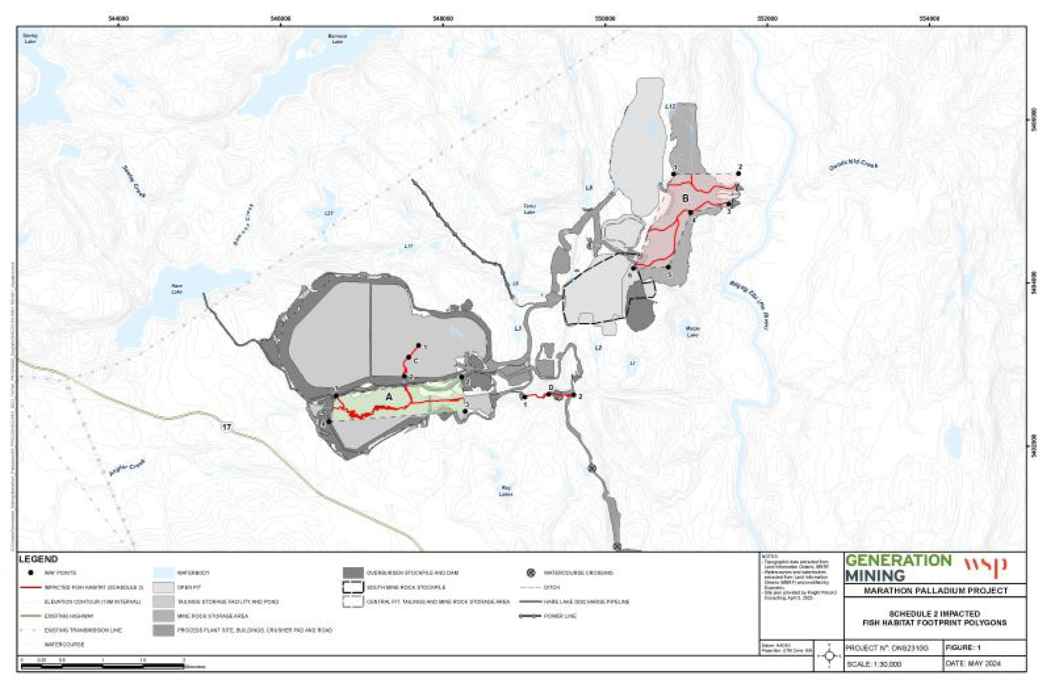Figure 2: Location of water bodies to be listed in Schedule 2 of the MDMER – Text version below the image