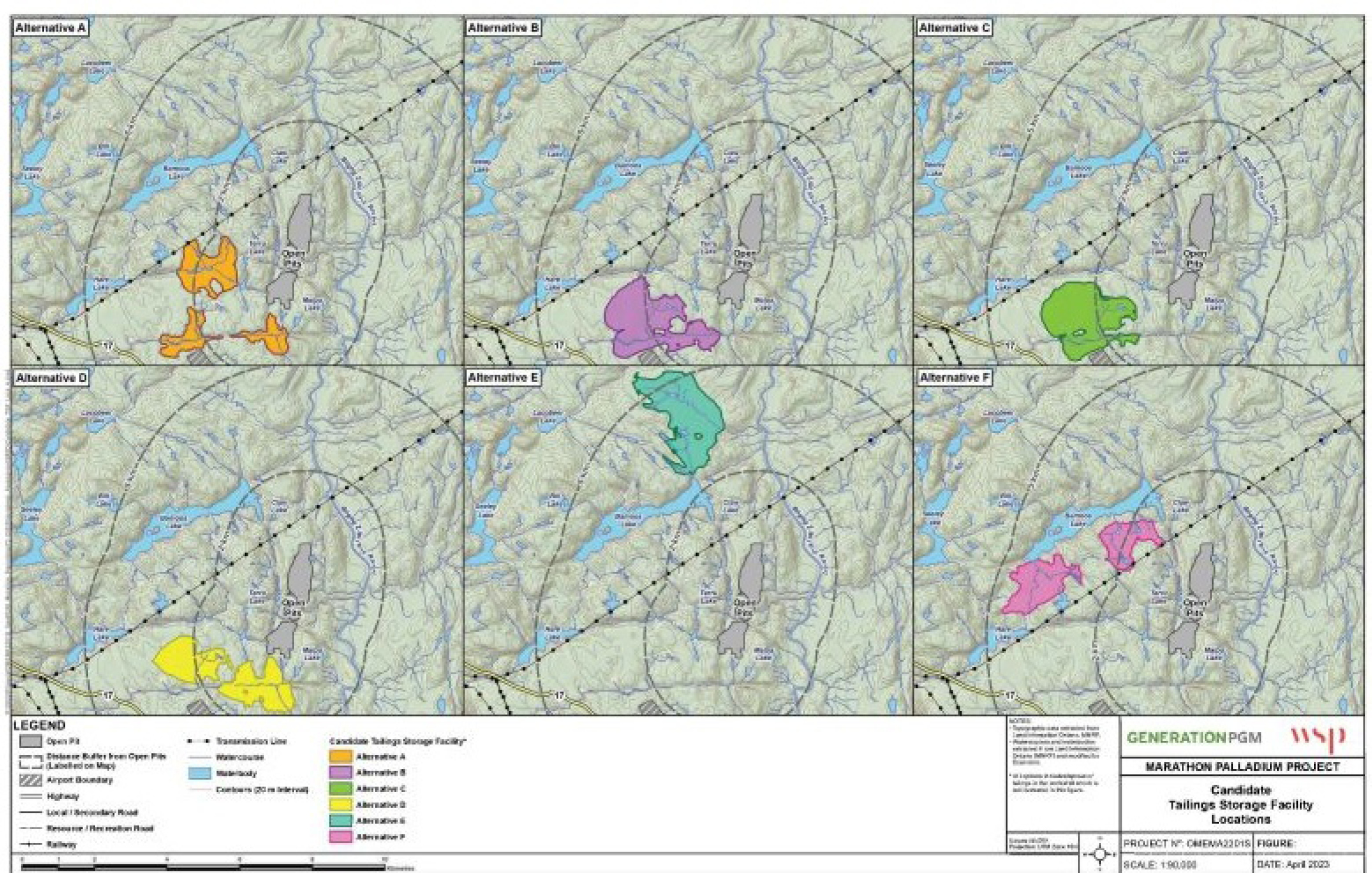Figure 3: Tailings Storage Facility alternatives – Text version below the image