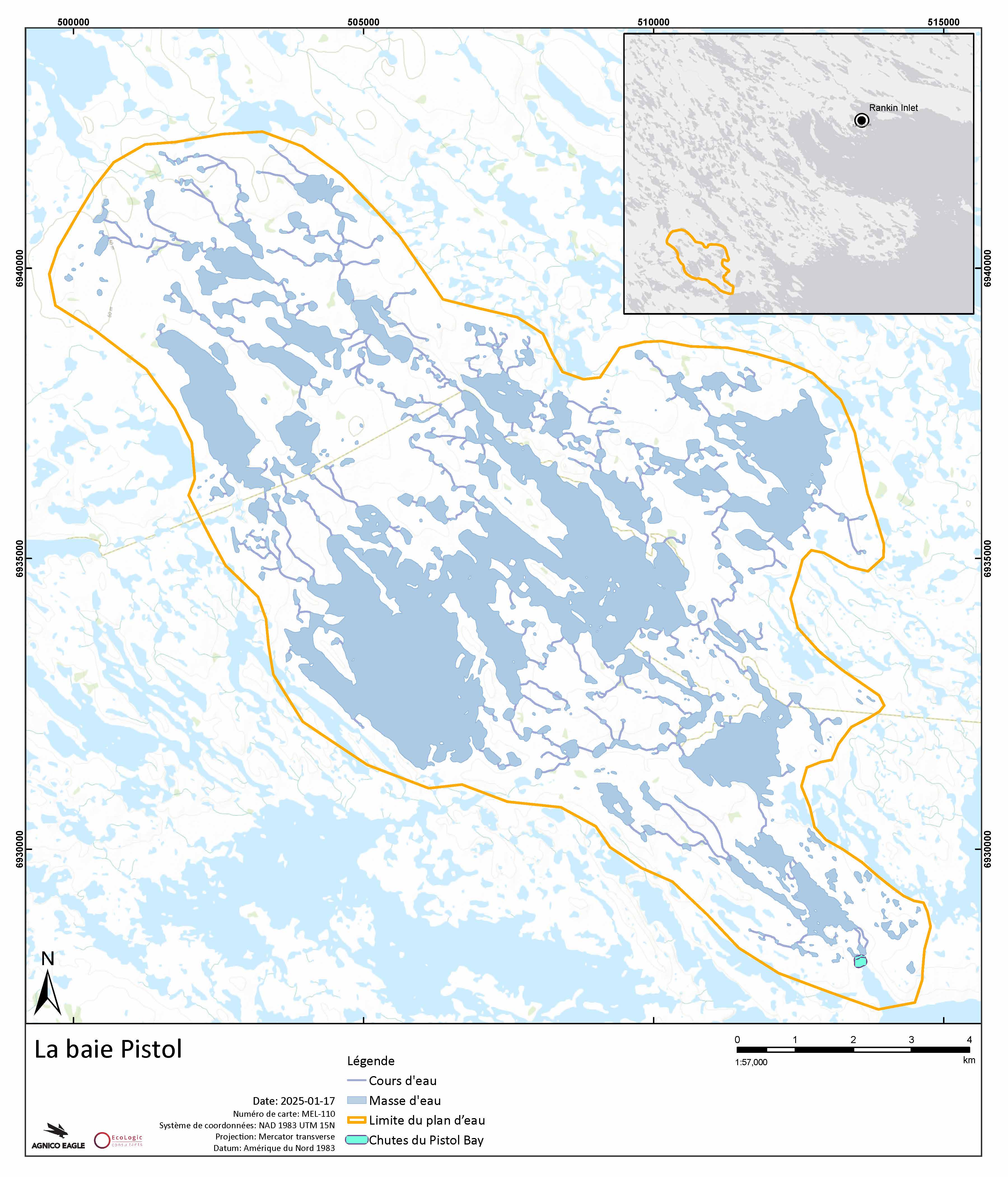 Figure&nbsp;8&nbsp;: Emplacement de la baie Pistol dans le PCHP– Version textuelle en dessous de la carte